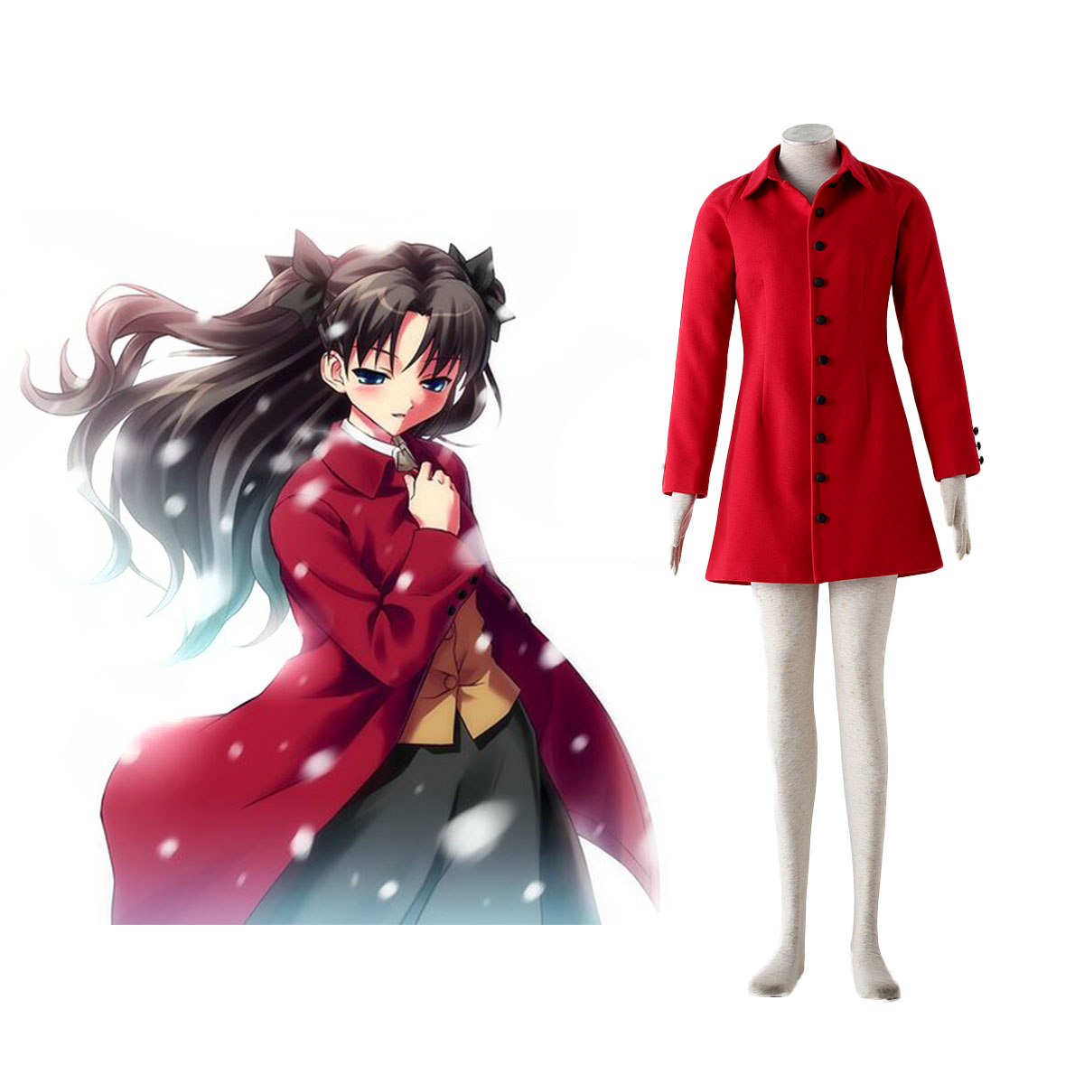 The Holy Grail War Tohsaka Rin 4 Red Cosplay Costumes AU