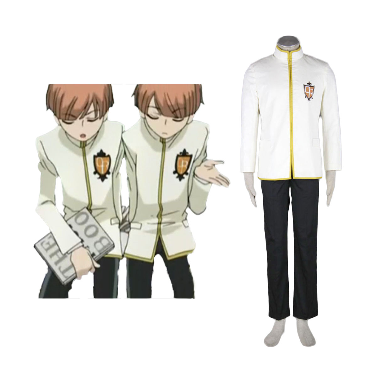Ouran High School Host Club Male Uniforms Yellow Cosplay Costumes AU