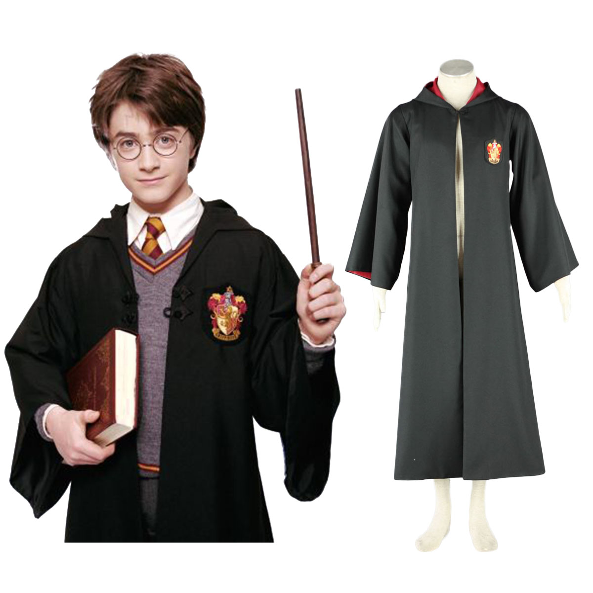 Harry Potter Gryffindor Uniform Cloak Cosplay Costumes AU