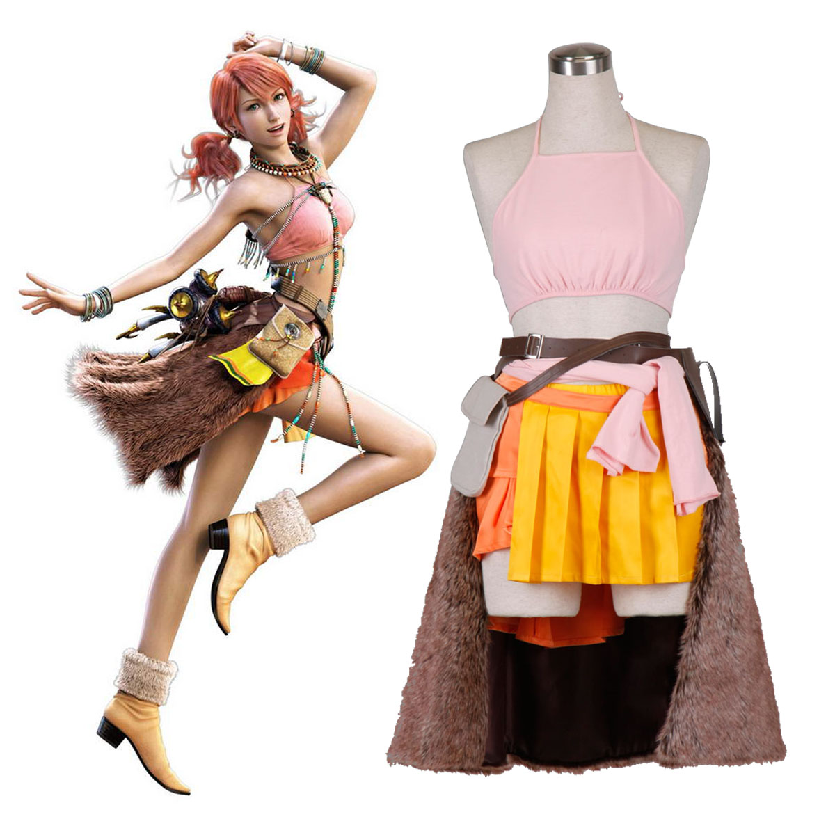 Final Fantasy XIII Oerba Dia Vanille 1 Cosplay Costumes AU