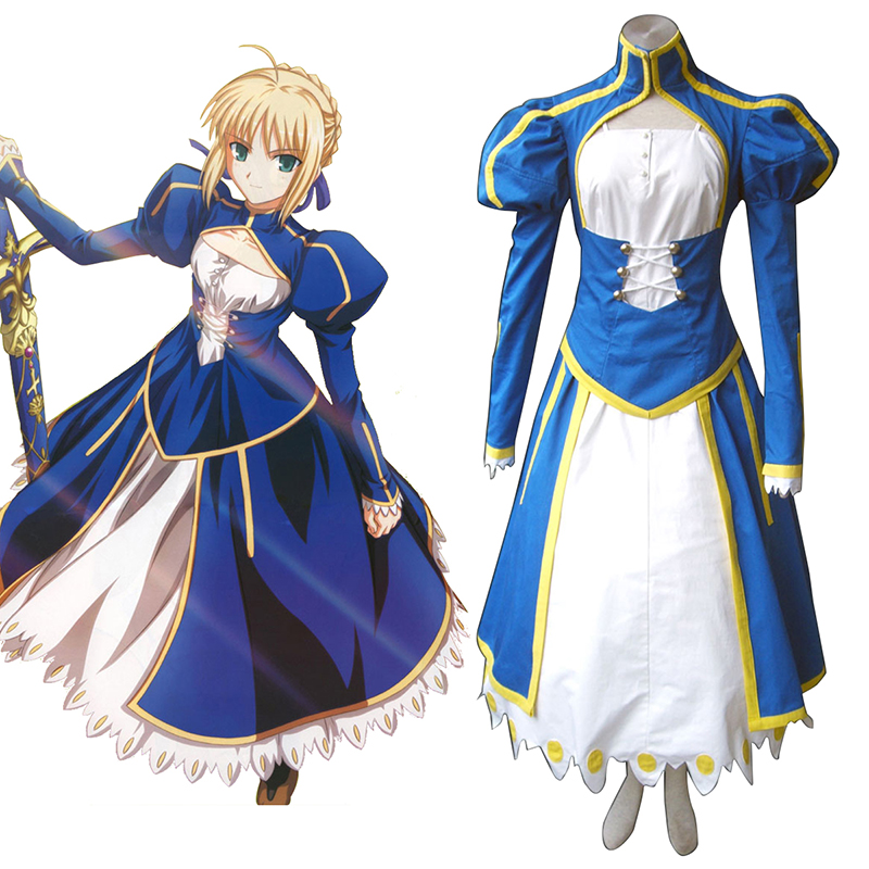 The Holy Grail War Saber 1 Blue Cosplay Costumes AU