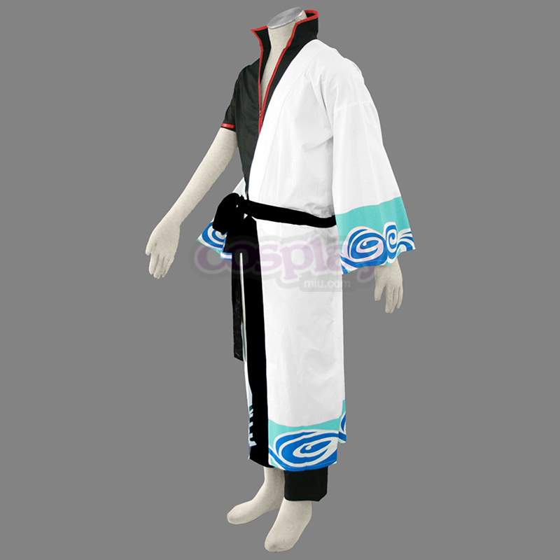 Gin Tama Sakata Gintoki 1 Black Belt Cosplay Costumes AU