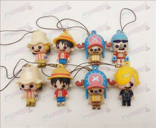 8 models One Piece Accessories Doll Mobile Strap (Frankie) movable