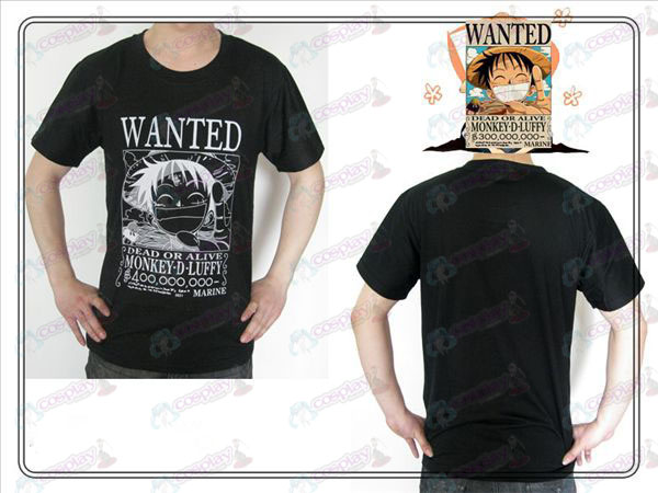 One Piece Accessories Luffy Wanted T-shirt (black)