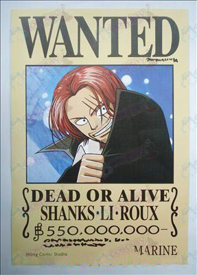 42 * 29 red-haired Shanks arrest warrant embossed posters (photos)