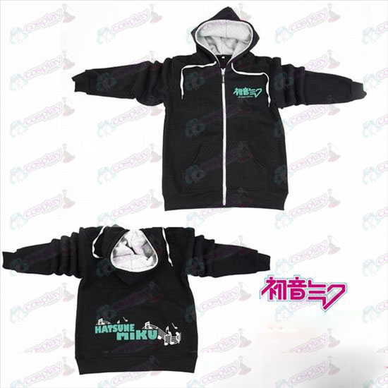 Hatsune Miku Accessories logo zipper sweater hoodie black