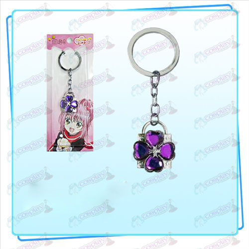 Shugo Chara! Accessories Lock key ring (silver lock purple diamond)