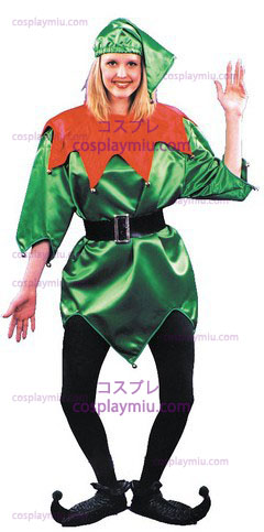 Elf Costume,Green W/Bells,1 S