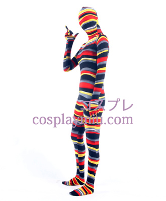 Striped Multi-color Lycra Zentai Suit