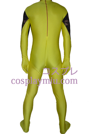 Yellow Black Lycra Lace Zentai Suit