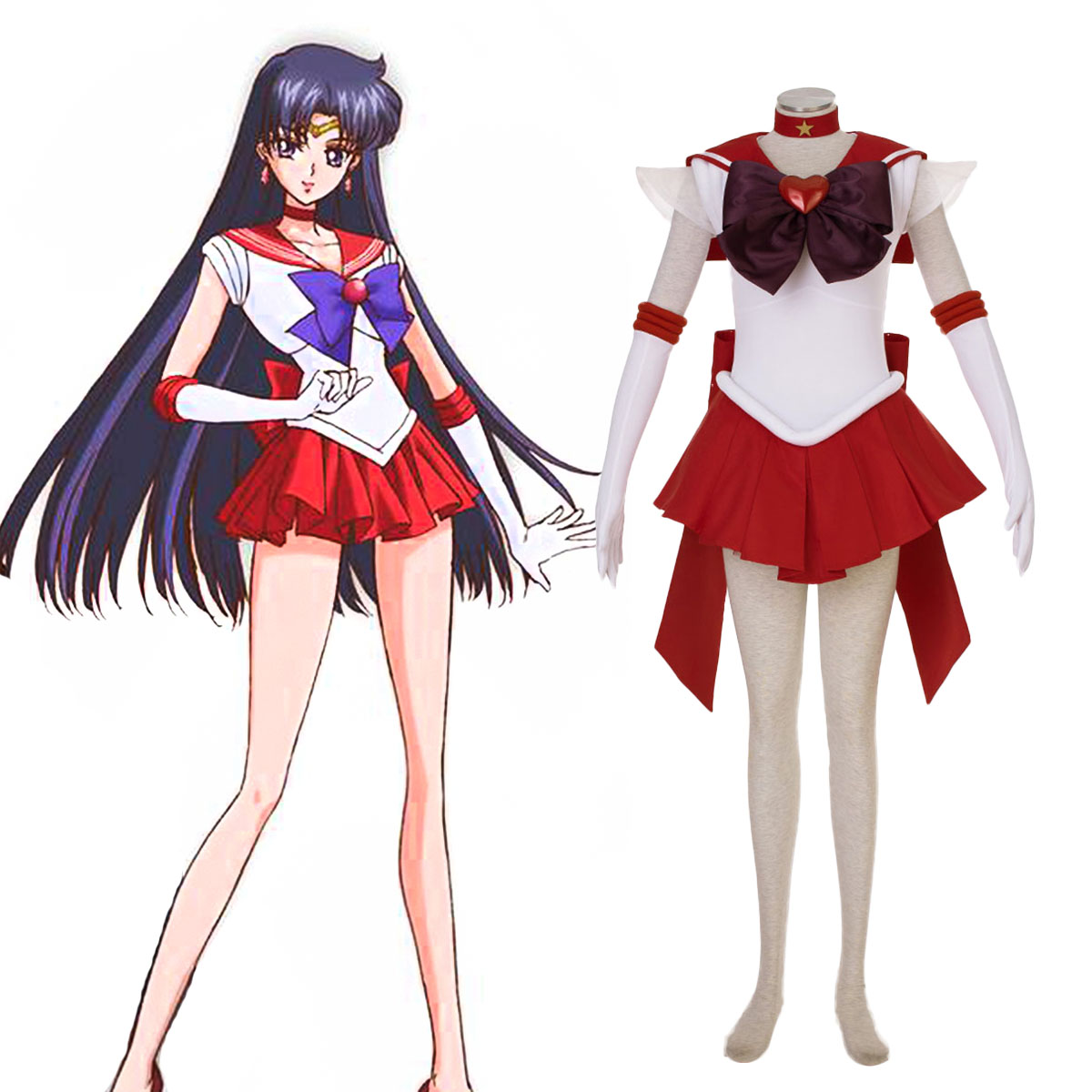 Sailor Moon Hino Rei 3 Cosplay Costumes AU