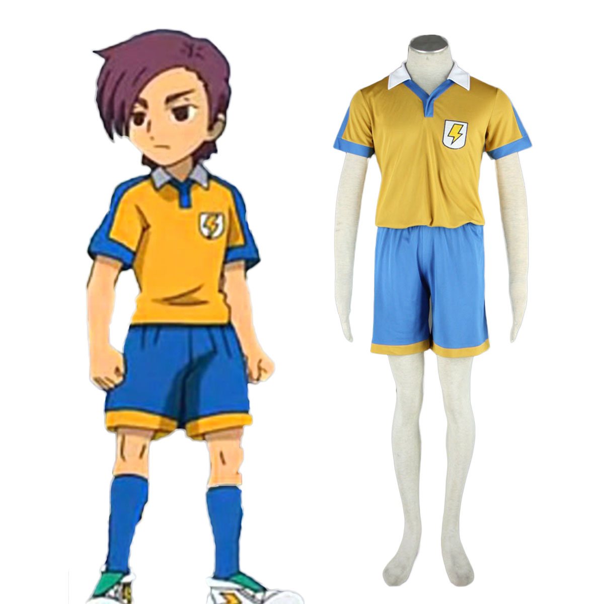 Inazuma Eleven Raimon Summer Soccer Jersey 2 Cosplay Costumes AU