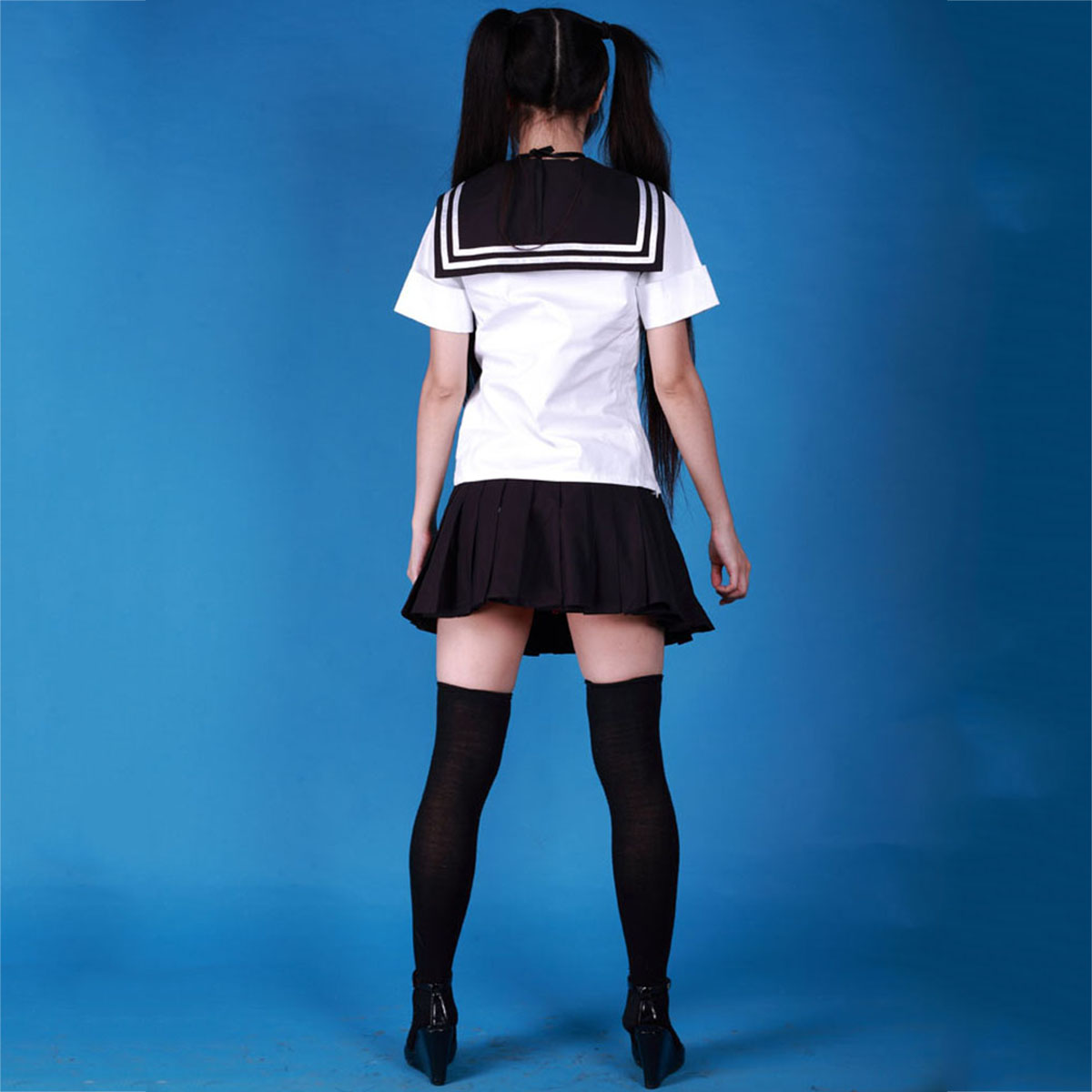 Sailor Suit Uniform 3 Black Tie Cosplay Costumes AU