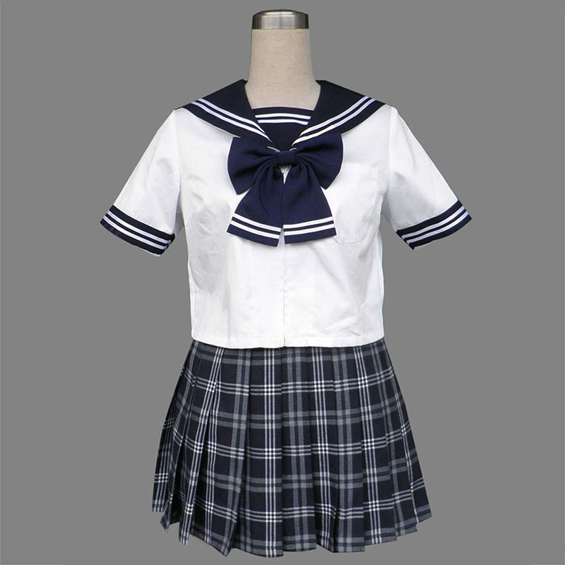 Sailor Uniform 5 Black Grid Cosplay Costumes AU