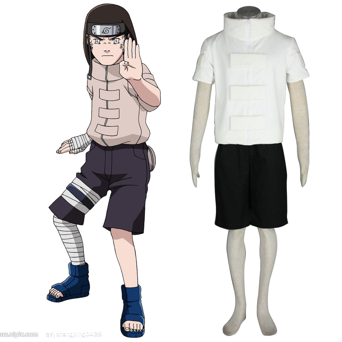 Naruto Hyūga Neji 1 Cosplay Costumes AU