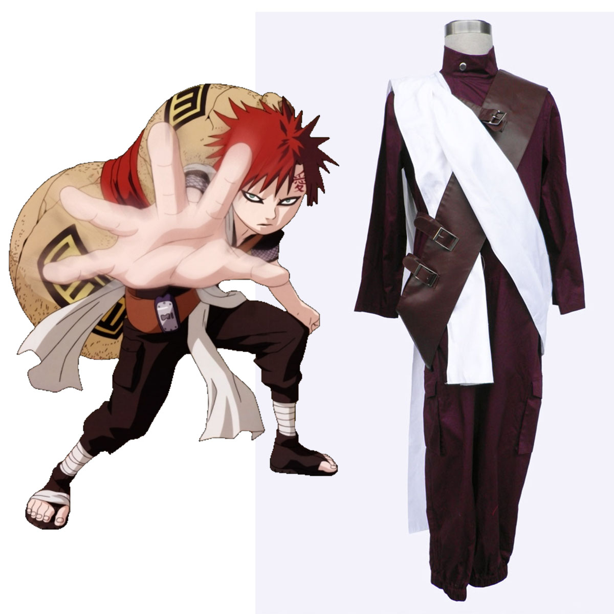 Naruto Gaara 3 Cosplay Costumes AU