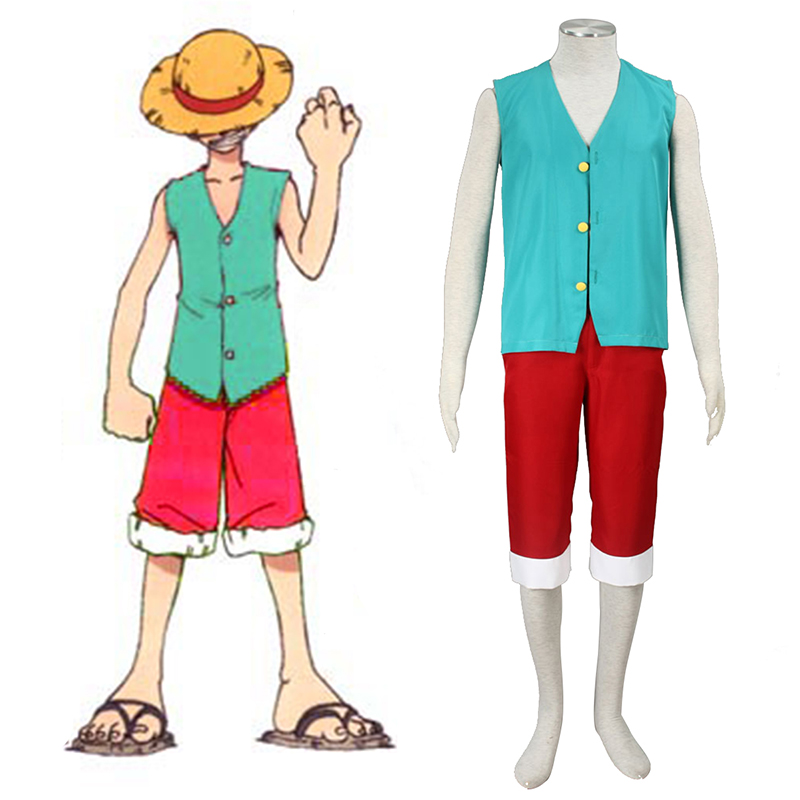 One Piece Monkey D. Luffy 3 Green Cosplay Costumes AU