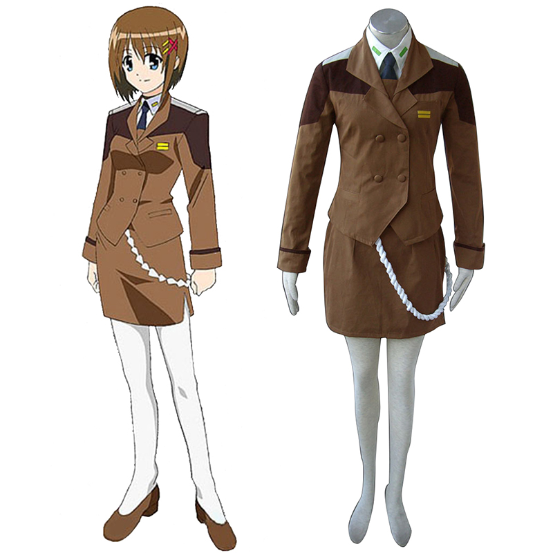 Magical Girl Lyrical Nanoha Female Military Uniform Cosplay Costumes AU