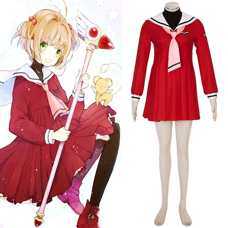 Cardcaptor Sakura Kinomoto Sakura 4 Red Sailor Cosplay Costumes AU