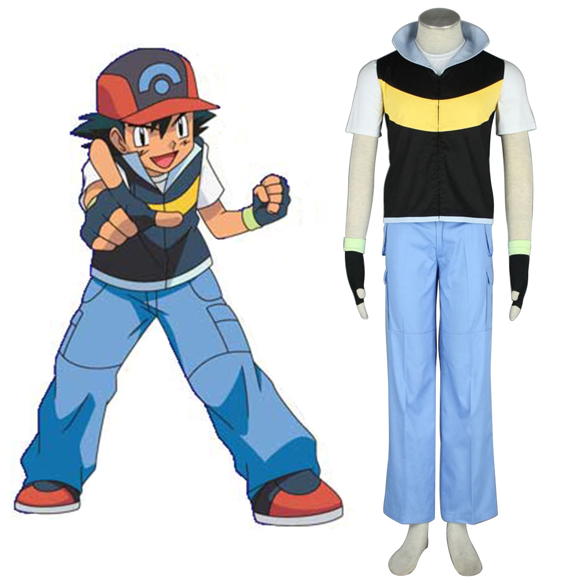 Pokémon Ash Ketchum 1 Cosplay Costumes AU Pokémon Ash Ketchum 1 Cosplay  Costumes AU - AU$85.57
