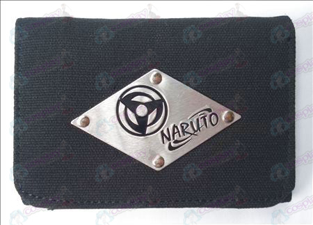 Naruto write round eyes White canvas wallet
