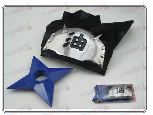 Naruto headband + l blue black oil Shuriken (piece suit)