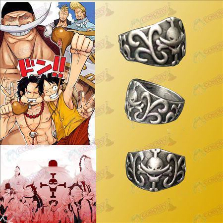 One Piece Accessories White Huzi Hai Pirates Ring card installed