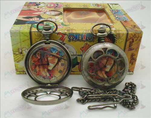 One Piece Accessories Ice hollow pocket watch + Cards