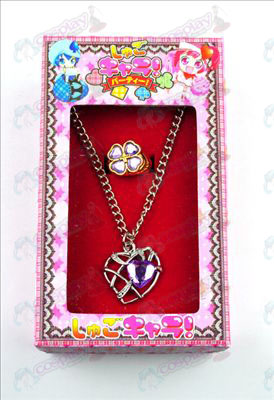 Shugo Chara! Accessories heart-shaped necklace + ring (purple)
