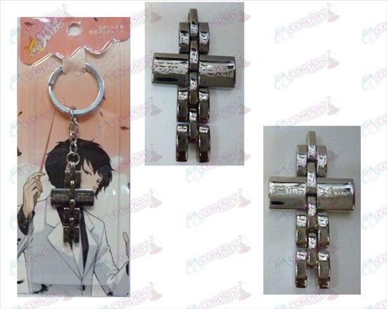 Star-Stealing Girl Accessories black and white cross key chain
