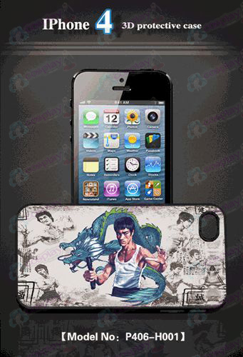 3D mobile phone shell Apple 4 - Bruce Lee