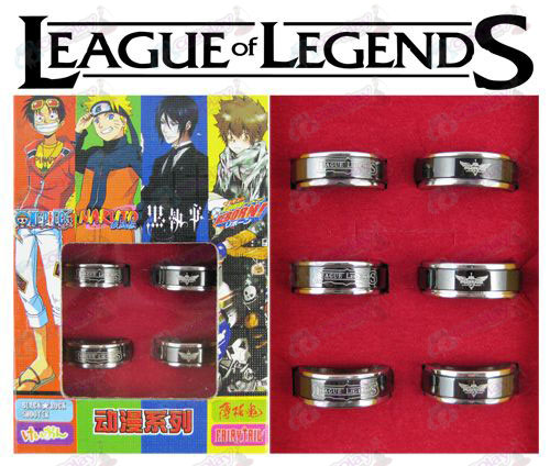 League of Legends Accessories black steel rotating ring (6 / set)
