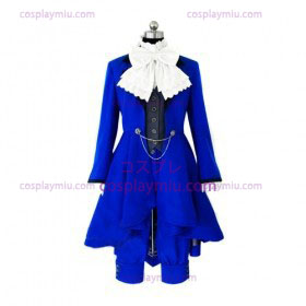 Kuroshitsuji Ciel Phantomhive Cartoon Blue Lolita Cosplay Costume