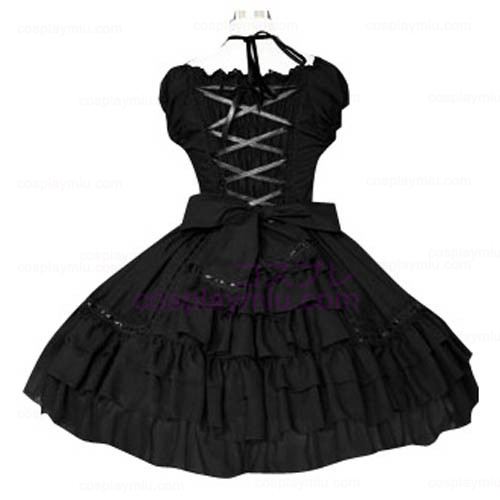 Black Puff Sleeves Classic Lolita Cosplay Dress