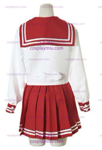 Halloween White And Red Long Sleeves Sailor School Uniform