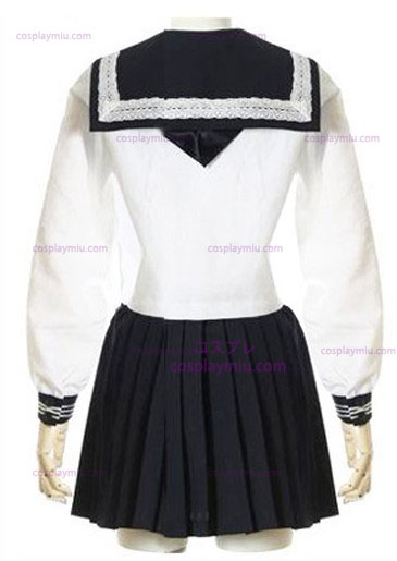White Long Sleeves Sailor School Uniform Cosplay Costume