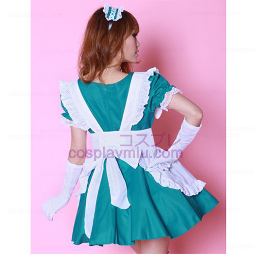 White Apron and Green Skirt Maid Costumes