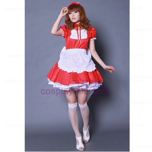 Red Bowknot Lolita Maid Outfit /Cosplay Maid Costumes