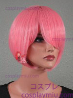 12" Cotton Candy Pink Straight Bob Cosplay Wig