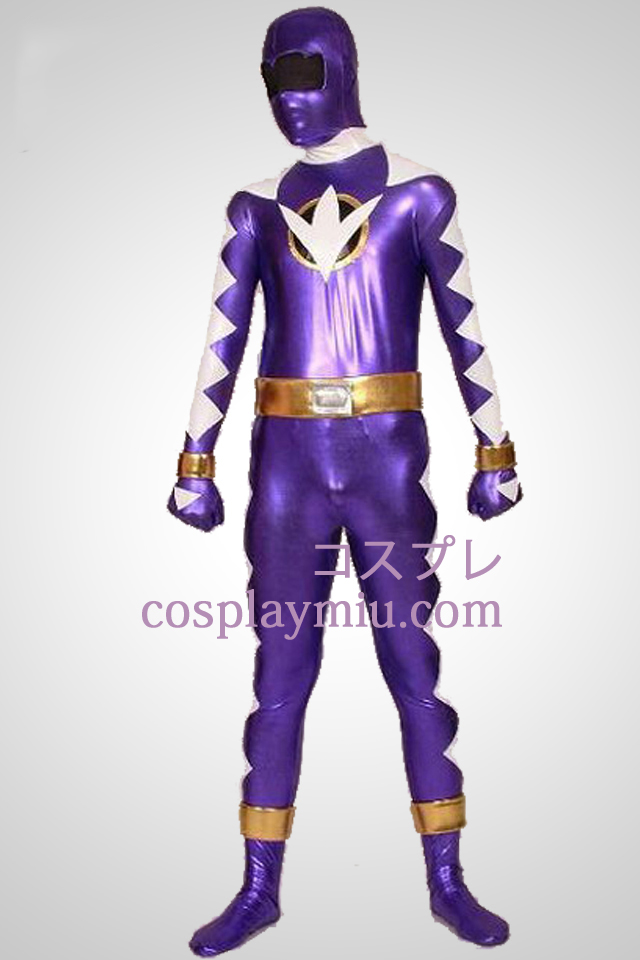 Dino Thunder Purple Ranger Lycra And Shiny Metallic Zentai Suit