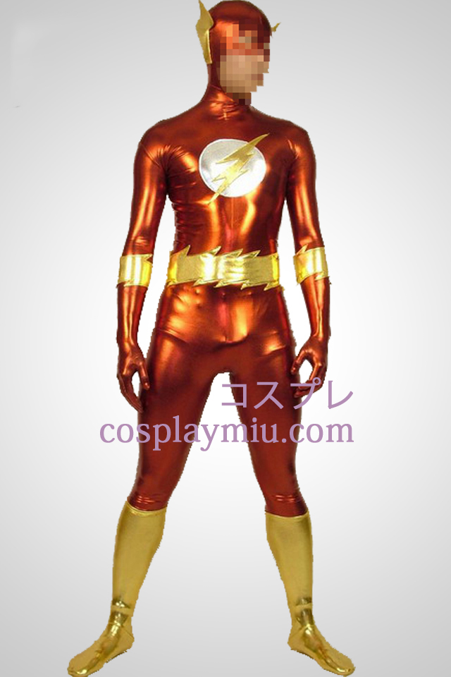 Thunderman Shiny Metallic Superhero Zentai Suit