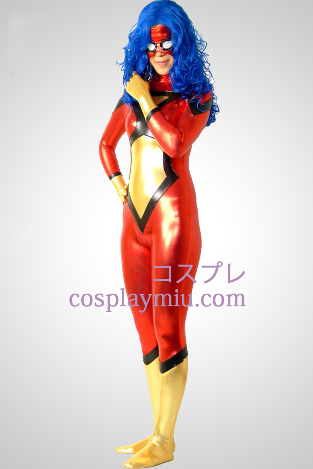 Spider-Women Jessica Drew Shiny Metallic Superhero Zentai Suit