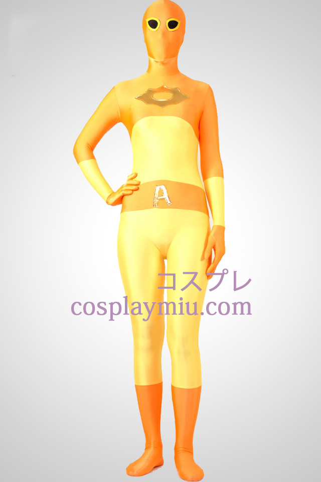 Yellow And Gold Full Body Lycra Spandex Zentai Suit