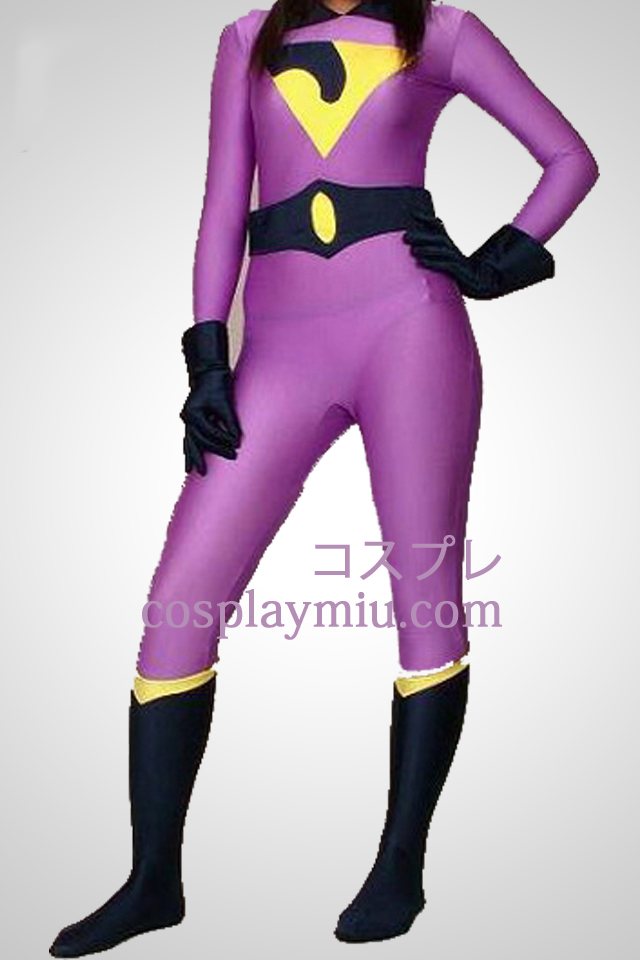 Purple Lycra Spandex Superhero Zentai Without Hood