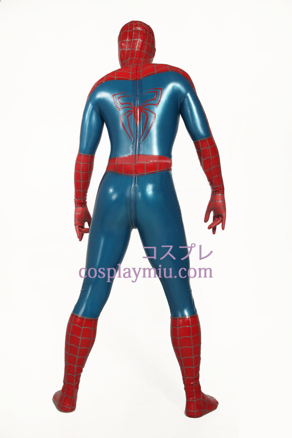 Red and Blue Striped Spiderman Superhero Zentai Suit