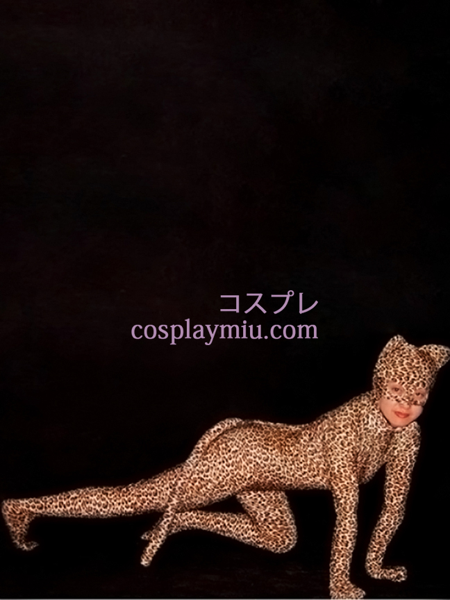 Lepard Skin With Tail Lycra Spandex Zentai Suit