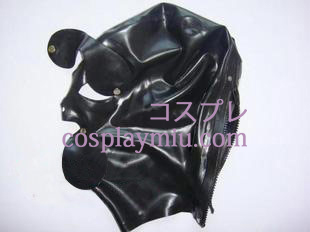 New Black Latex Mask with Removable Eyeshade