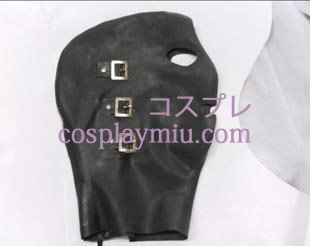 Black Cosplay Latex Mask with Open Eyes and Mouth