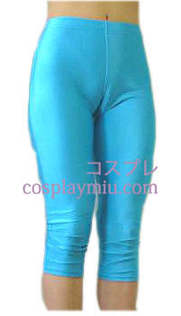 Blue Female Lycra Spandex Capris Pants
